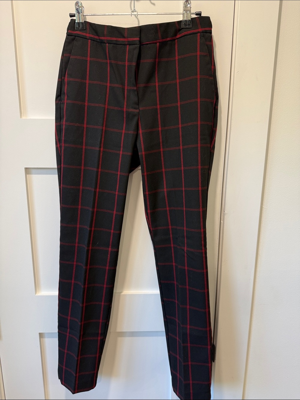 RW&CO. Black Pants with Red Windowpane Check
